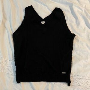 Aritzia Wilfred with Linen XS Tank Top Vest Knit V neck back Cotton